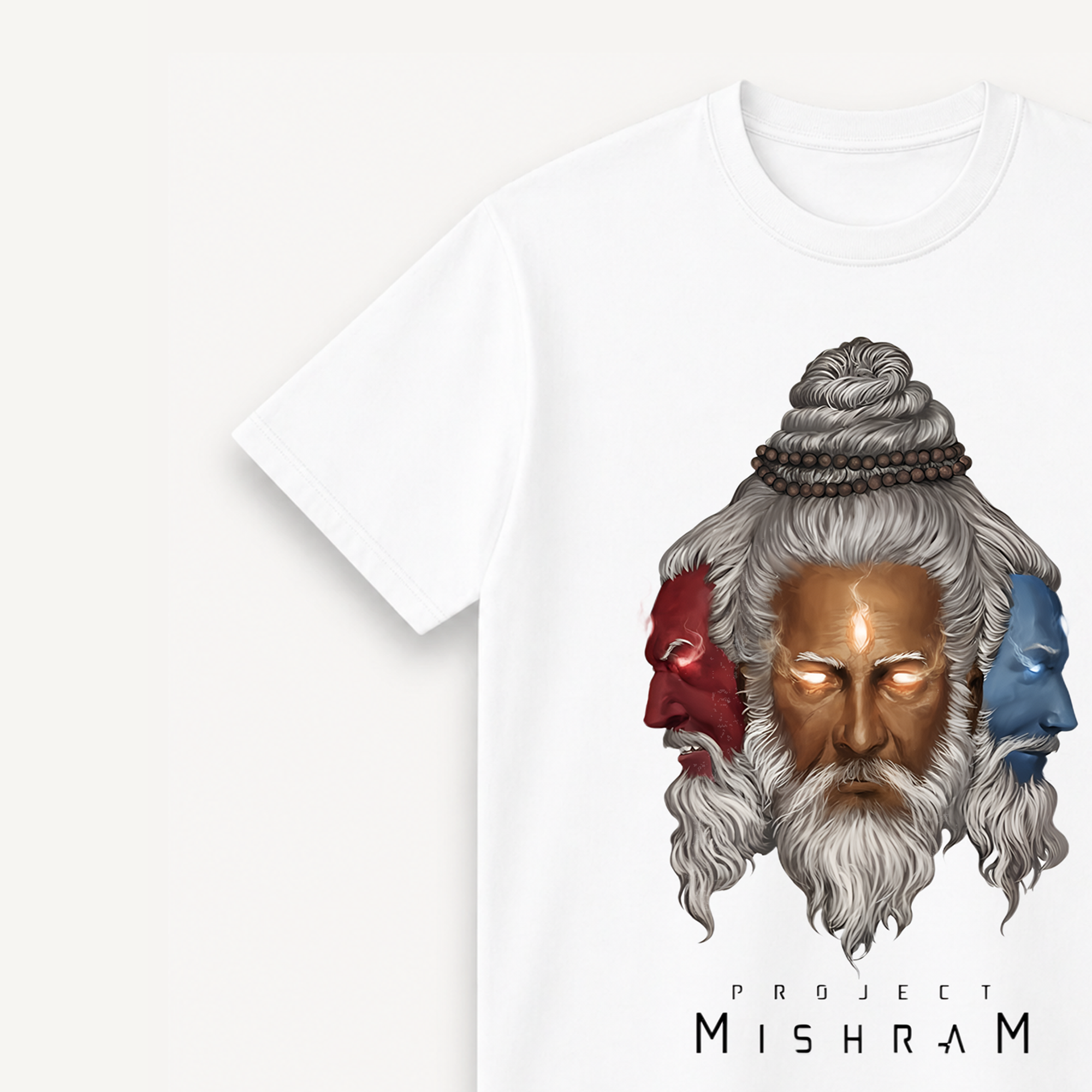 Project Mishram Logo White Regular Tee
