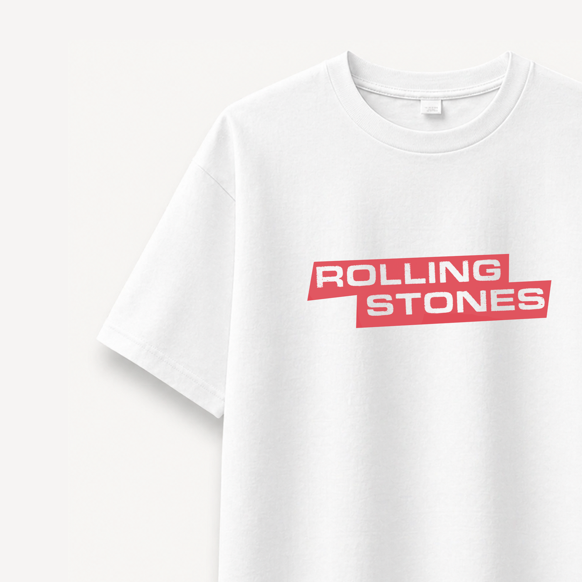 The Rolling Stones Foreign Tongues Pop Art White Relaxed Tee