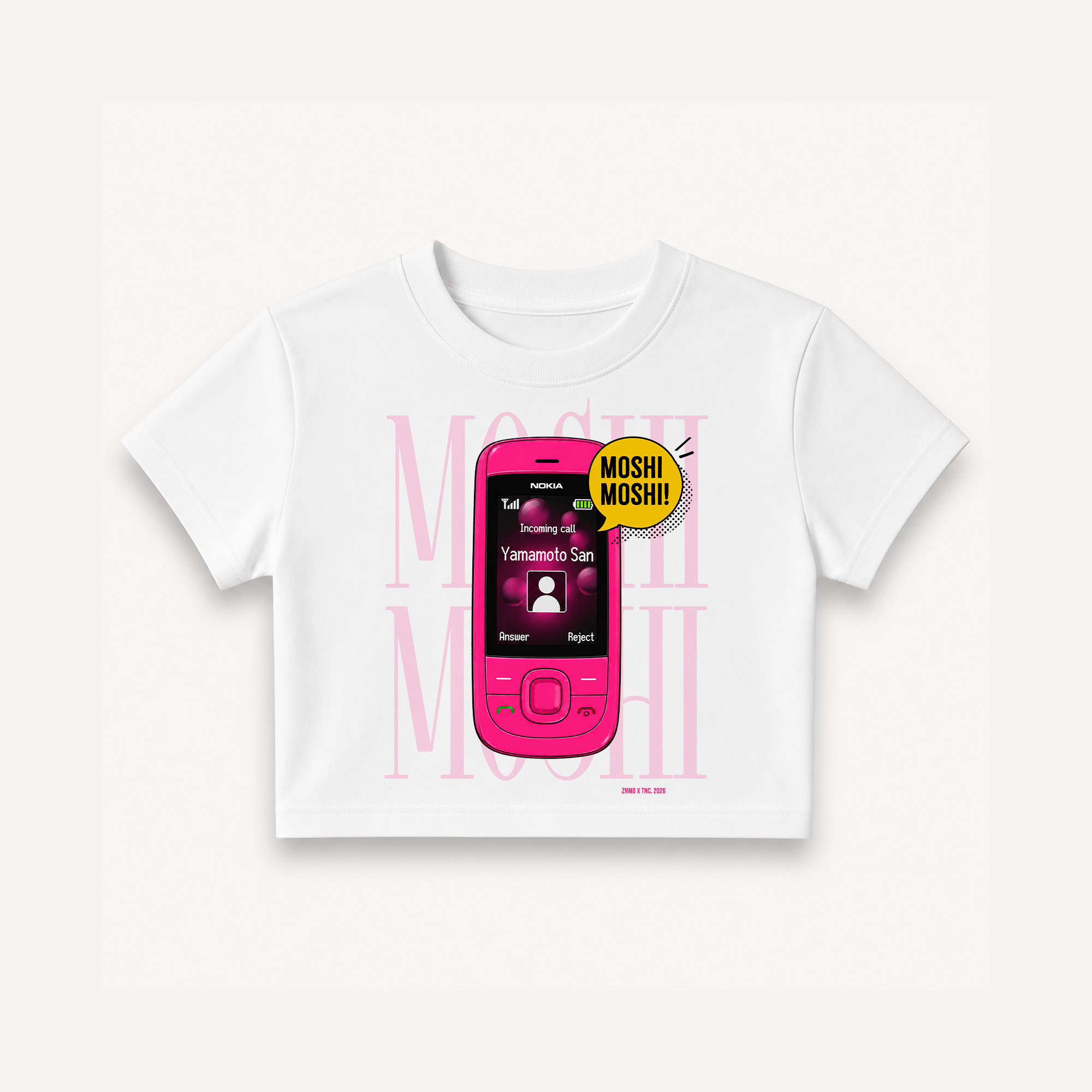 ZNMD Moshi Moshi White Crop Top
